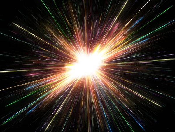 Luzes brilhantes, explosão de partículas — Fotografia de Stock