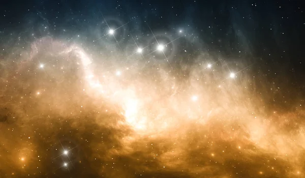 Nebulosa del polvo el sitio de la formación de la estrella, nebulosa irradia por la luz reflejada de la estrella — Foto de Stock