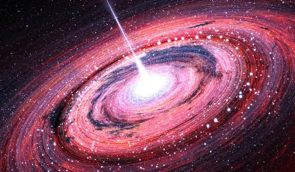 Чорна діра в центрі галактики Чумацького шляху, ілюстрація — стокове фото