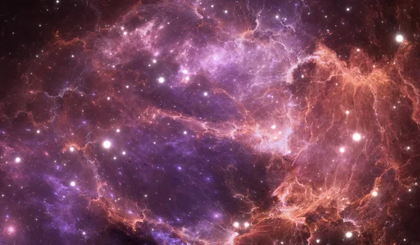 Fondo espacial con nebulosa abstracta y estrellas — Foto de Stock