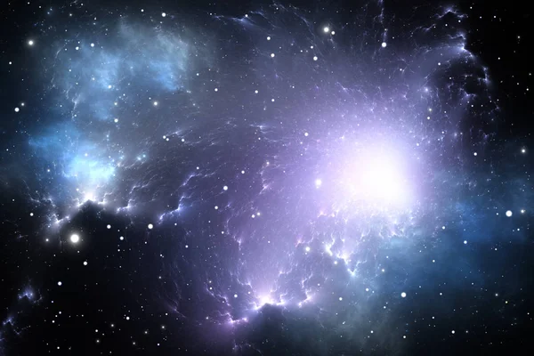 Гигантская светящаяся туманность. Космический фон с туманностью и звездами — стоковое фото