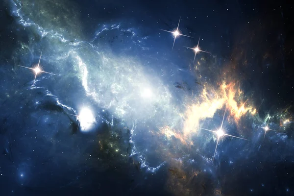Explosion de supernova avec nébuleuse brillante en arrière-plan — Photo