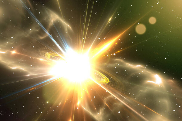 Взрыв сверхновой или звезды, иллюстрация
