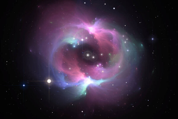 Space background with purple nebula and stars