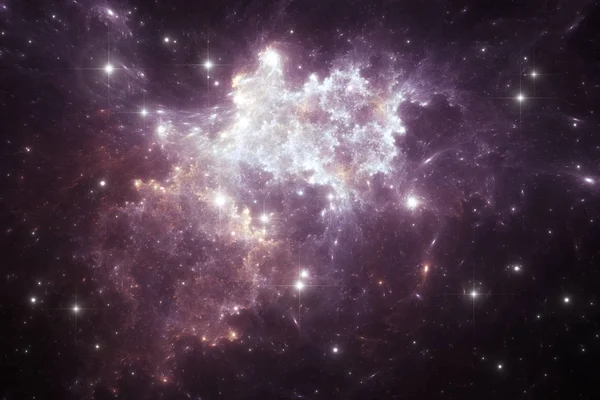 Nebulosa spaziale viola, per l'uso con progetti su scienza, ricerca e istruzione. Illustrazione 3d — Foto Stock