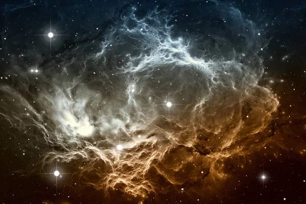 Espaço fundo com nebulosa poeira e estrelas — Fotografia de Stock