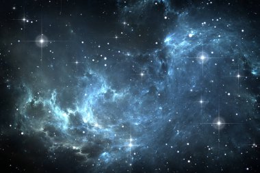 Nebula ve yıldızlarla gece gökyüzü arkaplanı