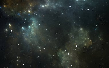 Nebula ve yıldızlarla gece gökyüzü arkaplanı