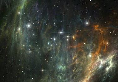 Nebula ve yıldızlı alan arkaplanı