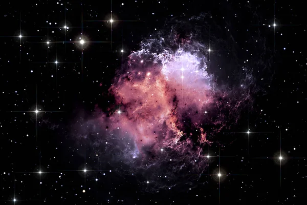 Glowing space nebula and stars in deep space — Stock fotografie