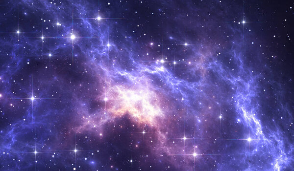 Night sky space background with nebula and stars