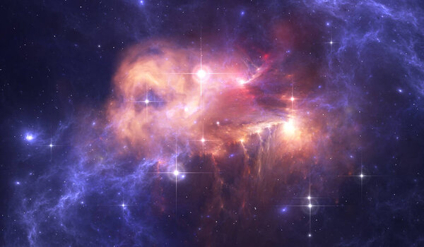 Night sky space background with nebula and stars