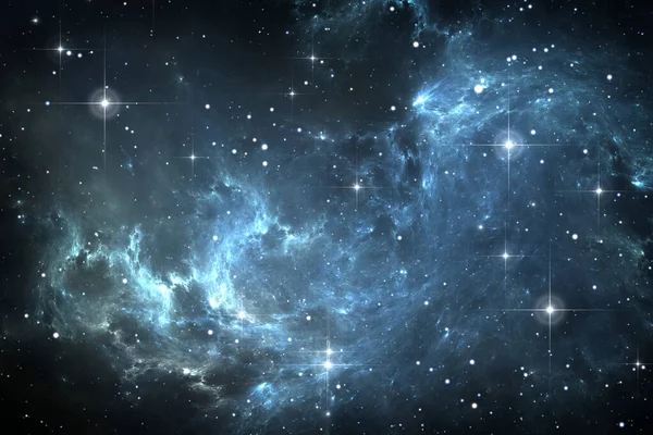 Nachthimmel Weltraum Hintergrund mit Nebel und Sternen — Stockfoto