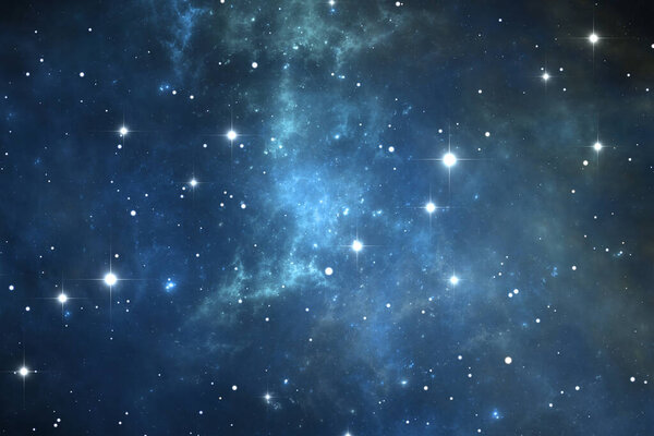 Night sky space background with nebula and stars