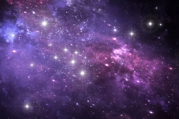 Нічне небо космічний фон з туманністю і зірками — стокове фото