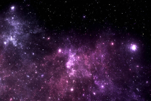 Night sky space background with nebula and stars