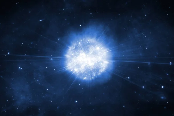 Supernova explosion, utrymme bakgrund med stjärnor — Stockfoto