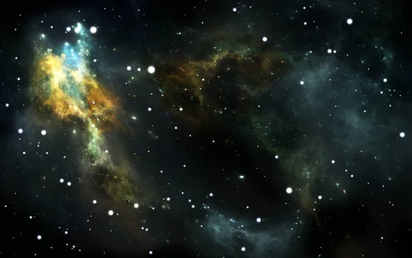 Cielo nocturno espacio fondo con nebulosa y estrellas —  Fotos de Stock
