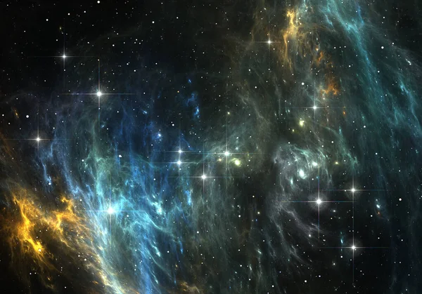 Utrymme bakgrund med nebulosa och stjärnor — Stockfoto