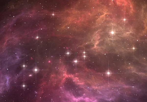 Tło przestrzeni z mgławicą i gwiazdami — Zdjęcie stockowe