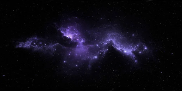 Csillagrendszer és csillagköd. Panoráma, környezet 360 HDRI térkép. Egyenletes szögű vetítés, gömb alakú panoráma. 3d illusztráció — Stock Fotó