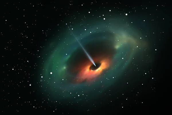 깊은 우주의 블랙홀 , 3D 삽화 — 스톡 사진