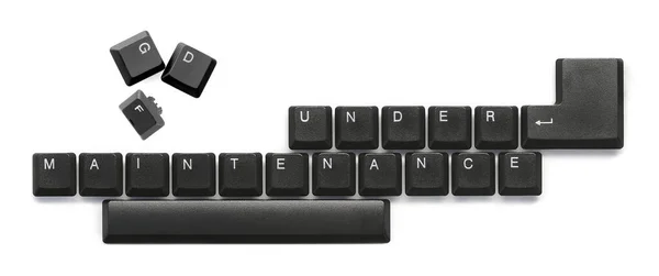 En Texto de mantenimiento en el teclado del ordenador — Foto de Stock