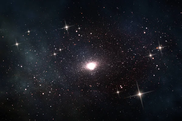 Квазар в глубоком космосе, астрономическая научная 3D иллюстрация — стоковое фото