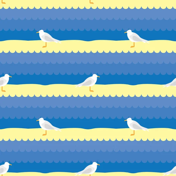 Seagull seamless pattern — Stock Vector