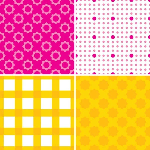 Illustrated seamless patterns — Stock Vector