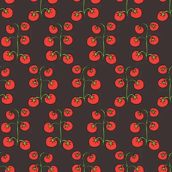 Patrón sin costuras de tomates — Vector de stock