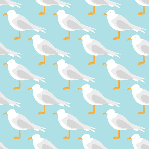 Seagull seamless pattern — Stock Vector
