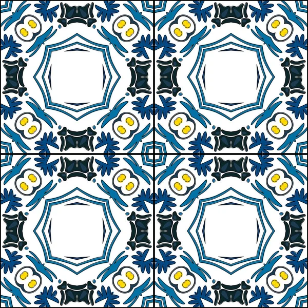 Portuguese tiles pattern — Stock Vector
