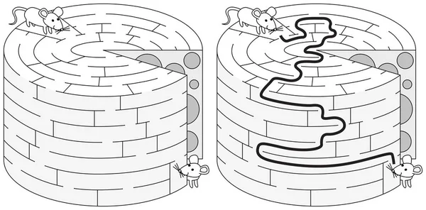 Labirin tikus Mudah - Stok Vektor