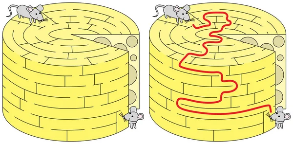 Labirin tikus Mudah - Stok Vektor
