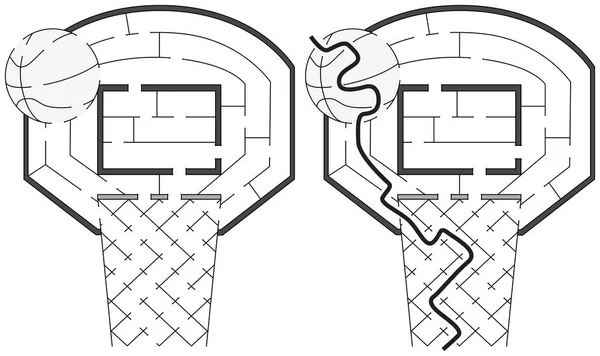 Labirin basket yang mudah - Stok Vektor
