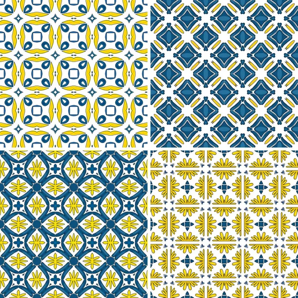 Illustrated Portuguese tiles — Stock Vector