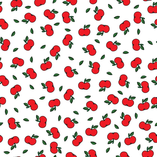 Patrón de costuras de manzanas — Vector de stock