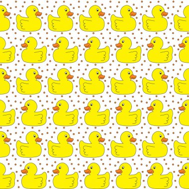 Kesintisiz sarı ördekler desen