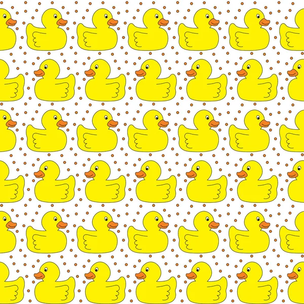 Seamless yellow ducks pattern — Stock Vector
