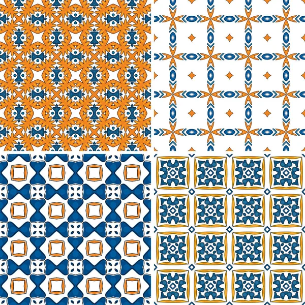 Illusrated Portuguese tiles — Stock Vector