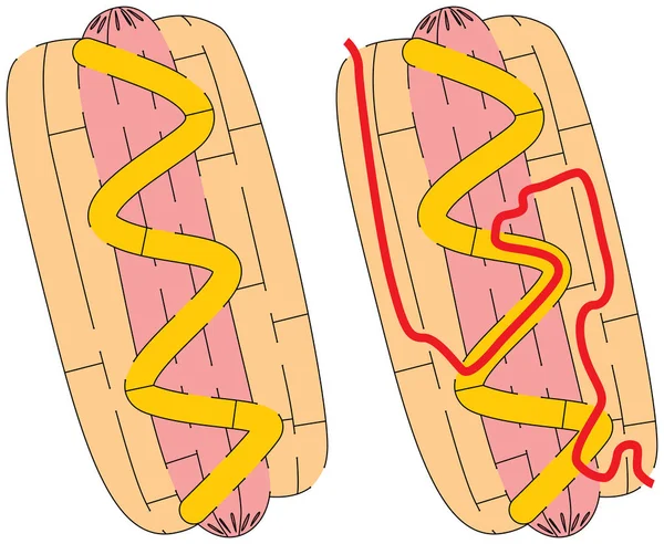 Gemakkelijk hotdog doolhof — Stockvector