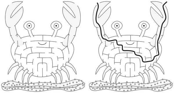 Labirin kepiting mudah - Stok Vektor