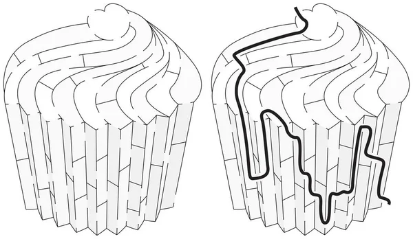Labirin kue cangkir mudah - Stok Vektor