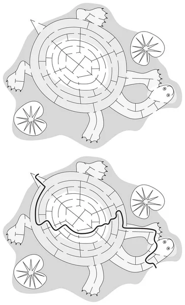 Laberinto de tortuga fácil — Archivo Imágenes Vectoriales