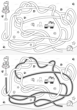 Plaj labirent resimli