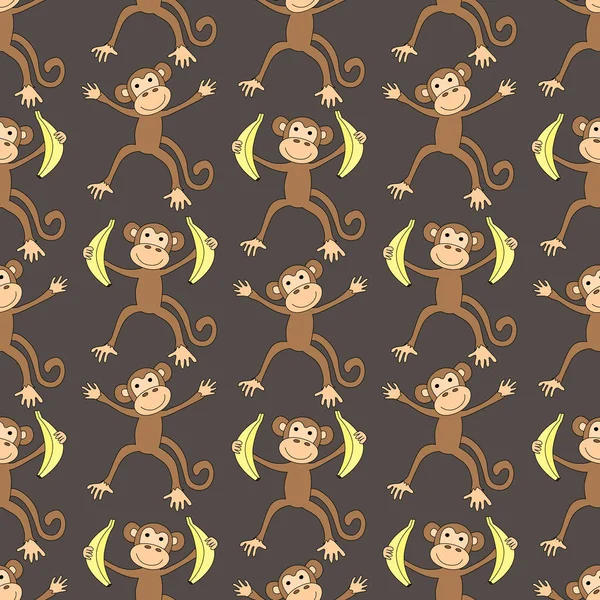 Varrat nélküli majmok minta — Stock Vector