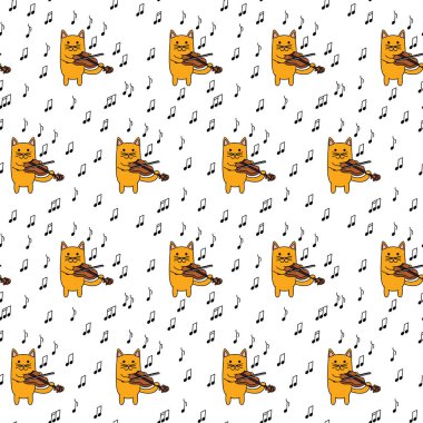 Küçük kedi seamless modeli