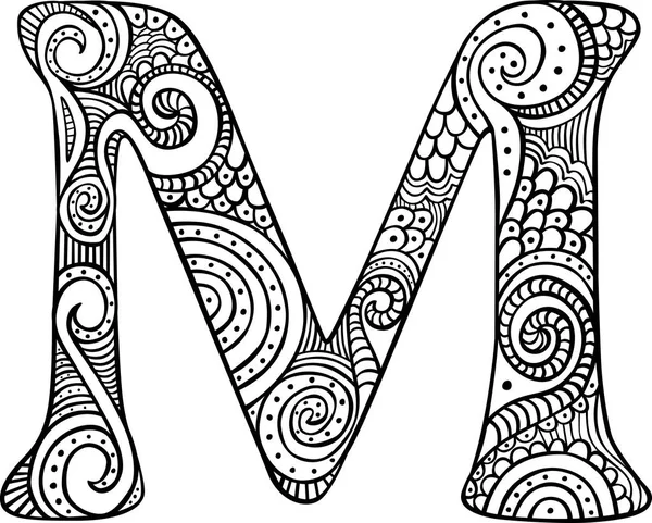 Illustrated letter M — Stock Vector