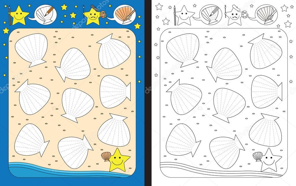 Illustrated preschool worksheet